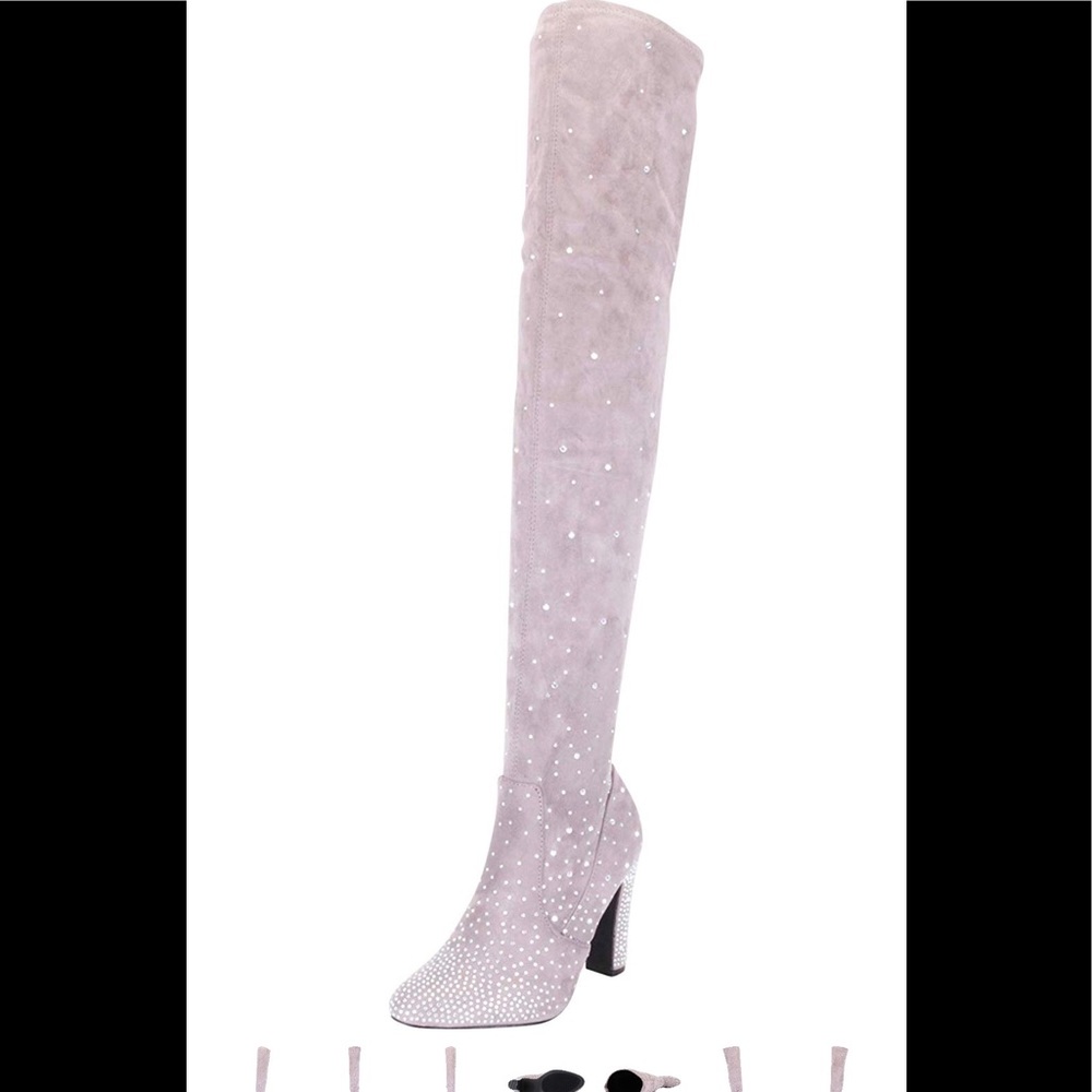 Over the knee rhinestone boots 💕